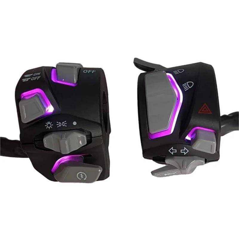 JIOEWS Motorrad Schalter Control Motorrad-Lenkerschalter, Scheinwerfer-Warnleuchte, Blinker, Horn, Start-Kill-Taste Mit Schalterelement(4) von JIOEWS