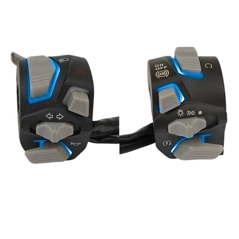 JIOEWS Motorrad Schalter Control Motorrad-Lenkerschalter, Scheinwerfer-Warnleuchte, Blinker, Signalhorn, Start-Kill-Taste Mit Griffschalter Motorrad(2) von JIOEWS
