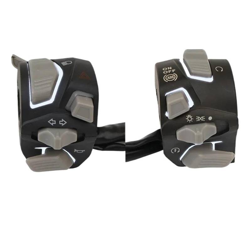 JIOEWS Motorrad Schalter Control Motorrad-Lenkerschalter, Scheinwerfer-Warnleuchte, Blinker, Signalhorn, Start-Kill-Taste Mit Griffschalter Motorrad(4) von JIOEWS