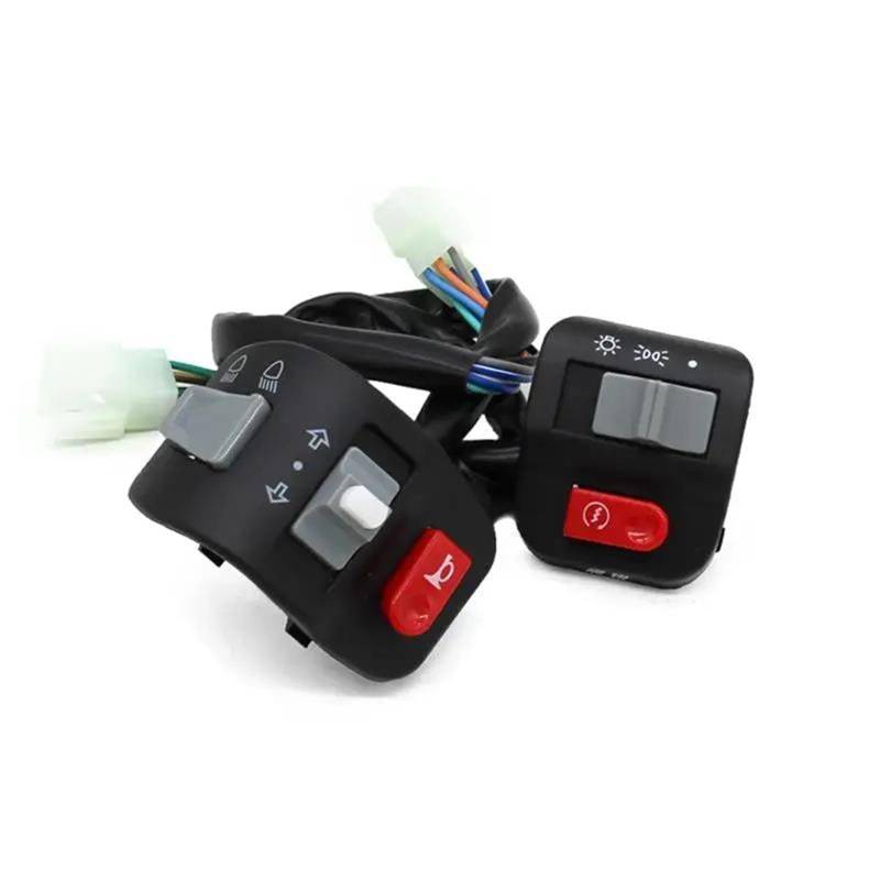 JIOEWS Motorrad Schalter Control Motorrad Schalter Hupe Taste Blinker Elektrische Nebel Licht Starten Lenker Controller Schalter Links Rechts Für Ya&ma&ha 100 125cc Griffschalter Motorrad von JIOEWS