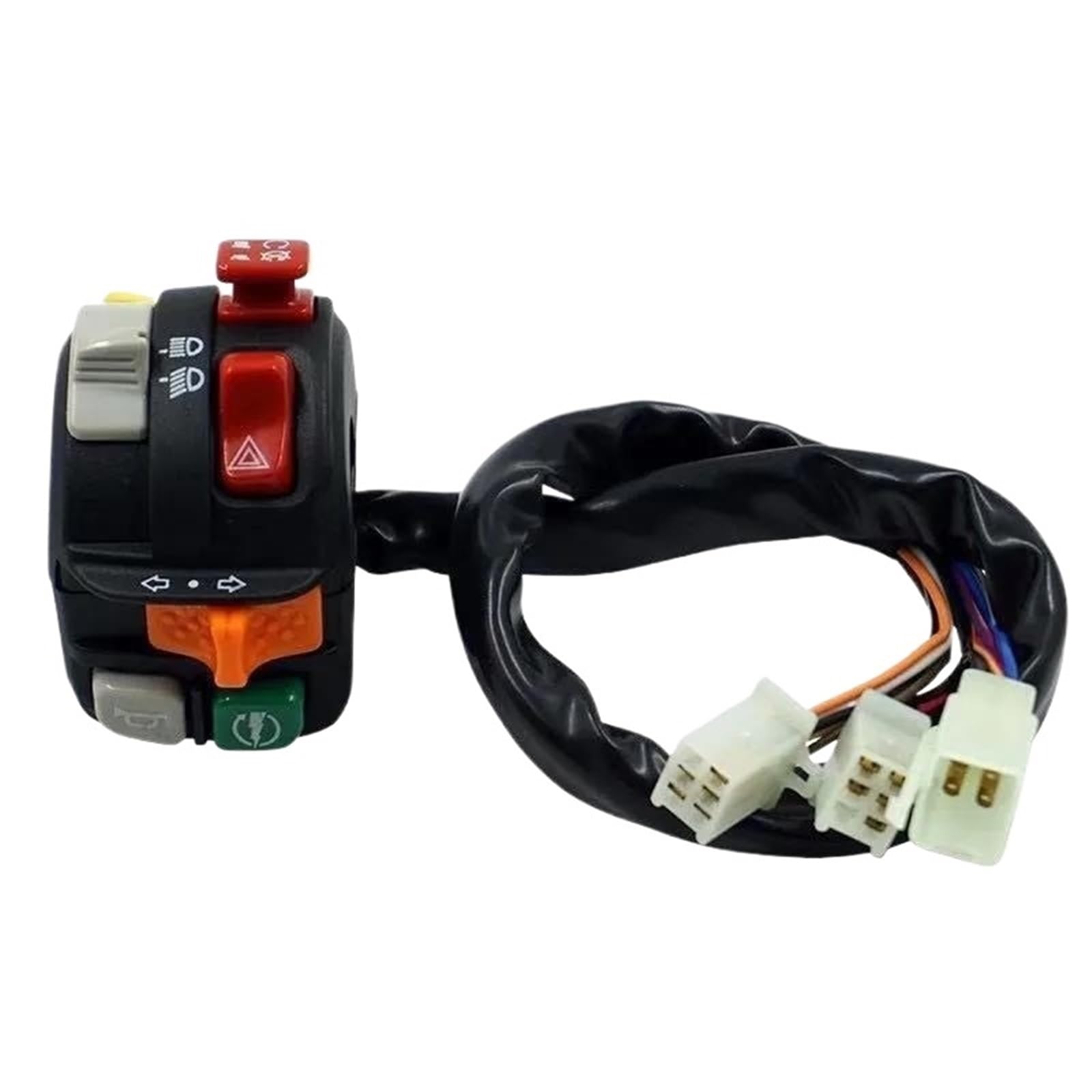 JIOEWS Motorrad Schalter Control Motorradschalterbaugruppe Lenkersteuerschalter Kill Start Blinker Hupenschalterknopf Überholen Schalterelement JIOEWS Motorrad Schalter Control Motorradschalterbaugruppe Lenkersteuerschalter Kill Start Blinker Hupenschalterknopf Überholen Schalterelement von JIOEWS