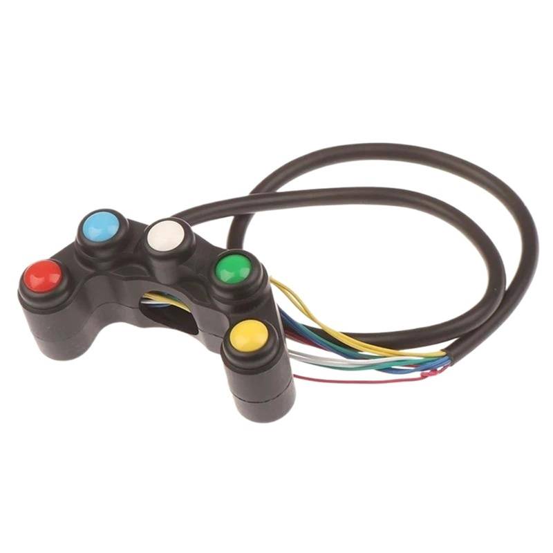 JIOEWS Motorrad Schalter Control Universelle 5-Tasten-Array-Motorradschalter, Rennräder, 22-mm-Lenkerschalter Schalterelement von JIOEWS