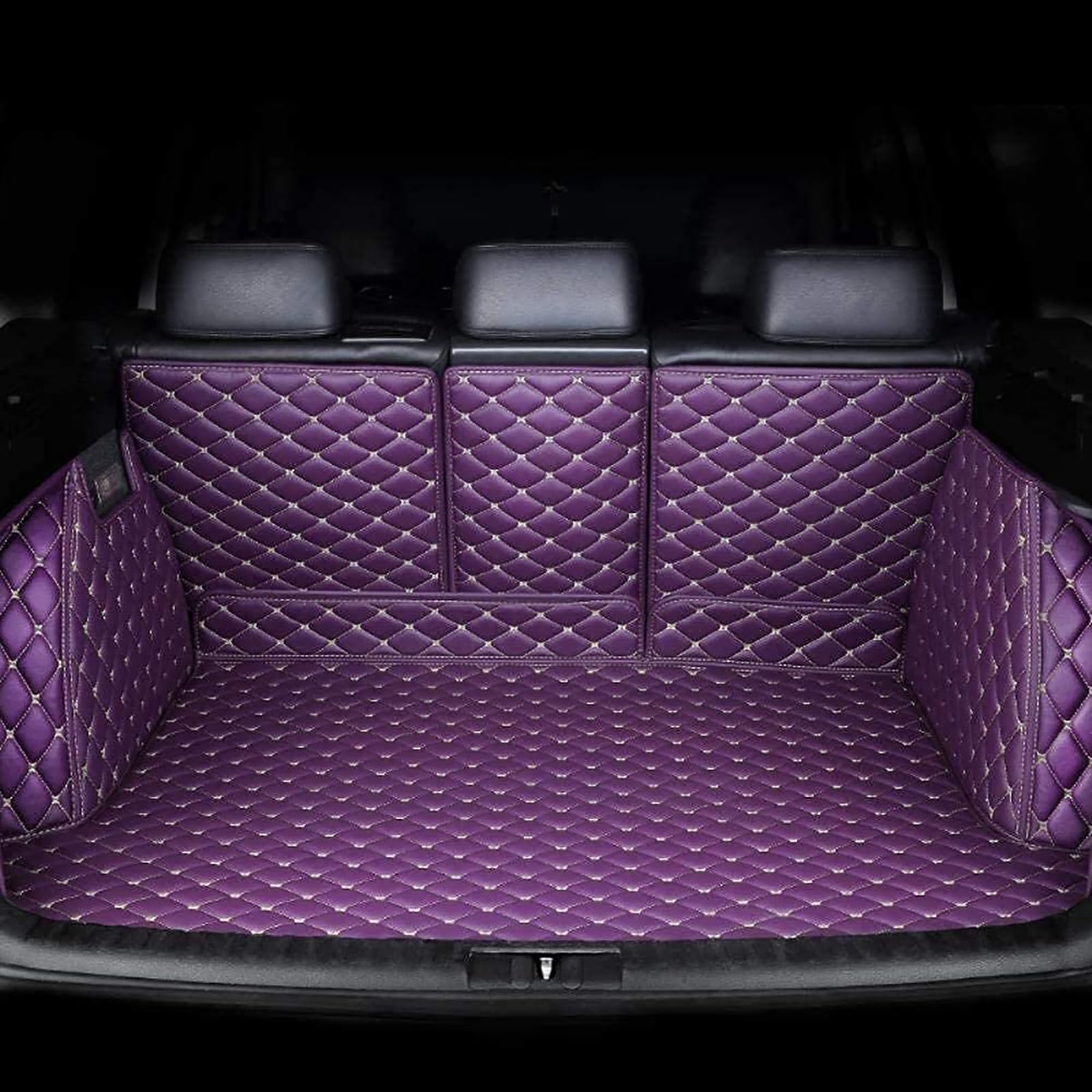 Auto Leder Kofferraummatten für BMW i4 G26 2021 2022 2023, Kofferraumwanne Matten Schutzmatten Kofferraumschutz rutschfest Fracht Teppich AutozubehöR,G/Purple-White von JITEM