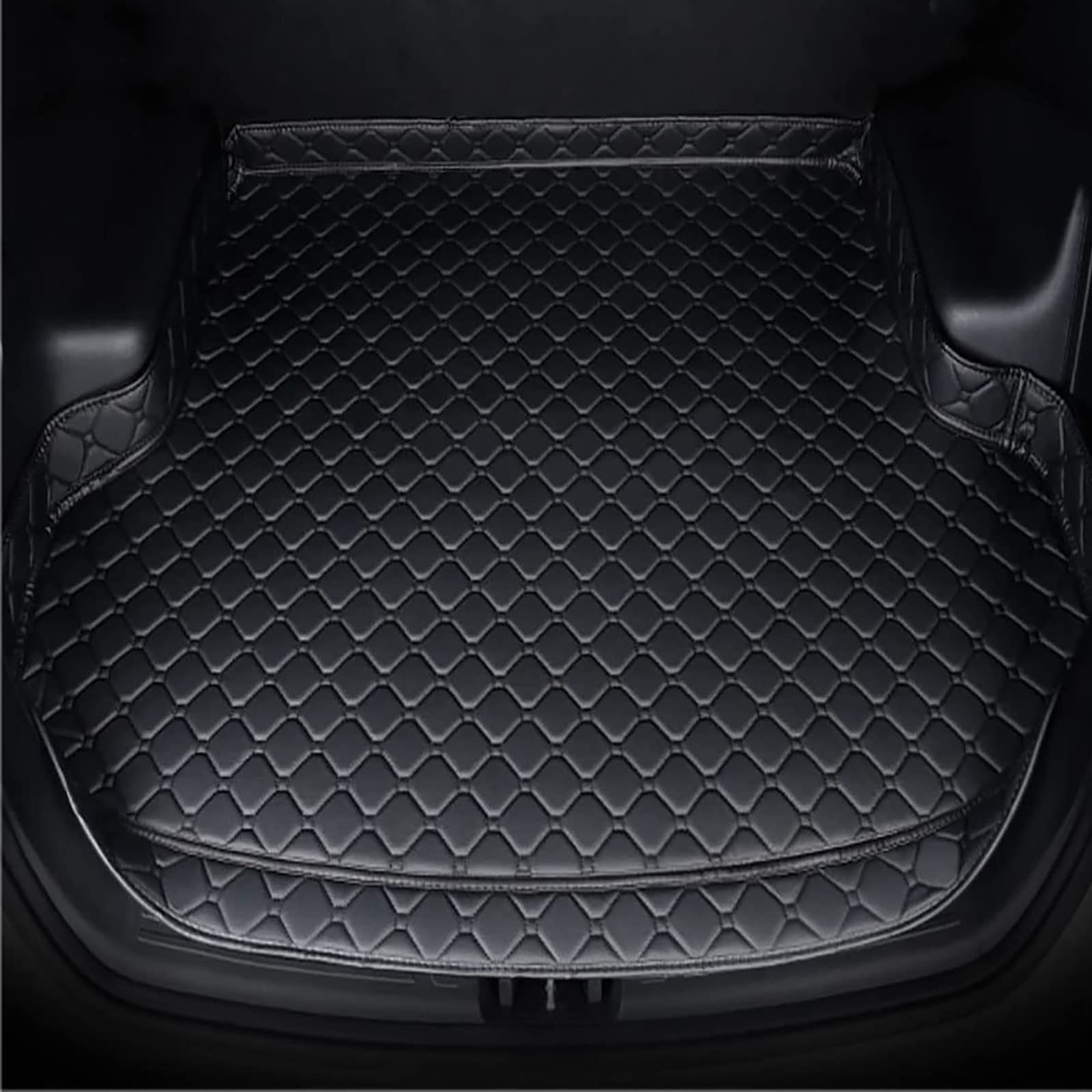 Auto Leder Kofferraummatten für Hyundai Genesis Gv70 5 Seat 2021 2022, Kofferraumwanne Schutzmatten Kofferraumschutz rutschfest Fracht Teppich AutozubehöR,A/Black von JITEM