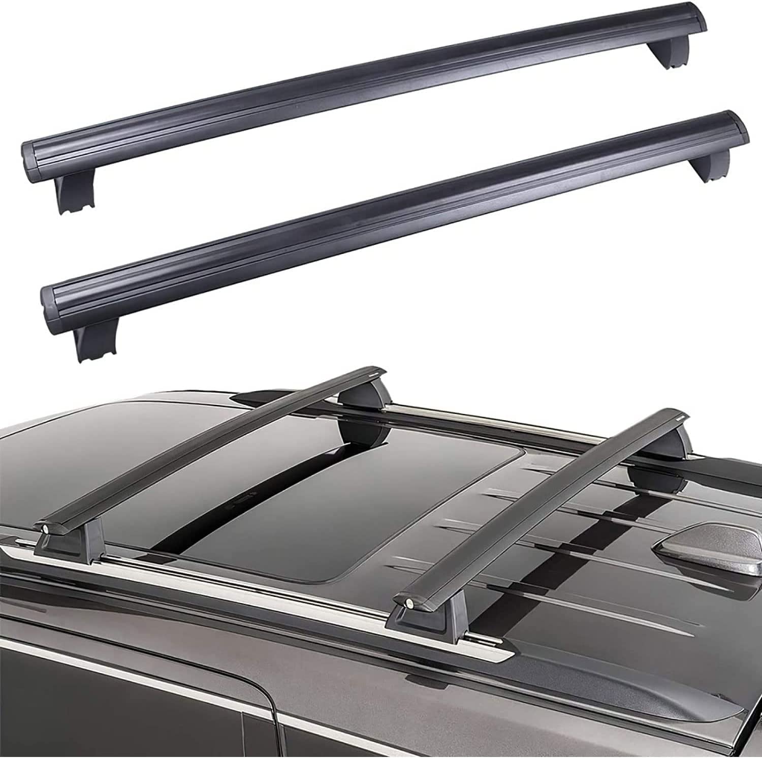 2 Stück Aluminium Dachträger Relingträger Dachgepäckträger für Jeep Grand Cherokee 2011-2020, Fahrradträger Dachboxen Dachgepäckablage von JITONA