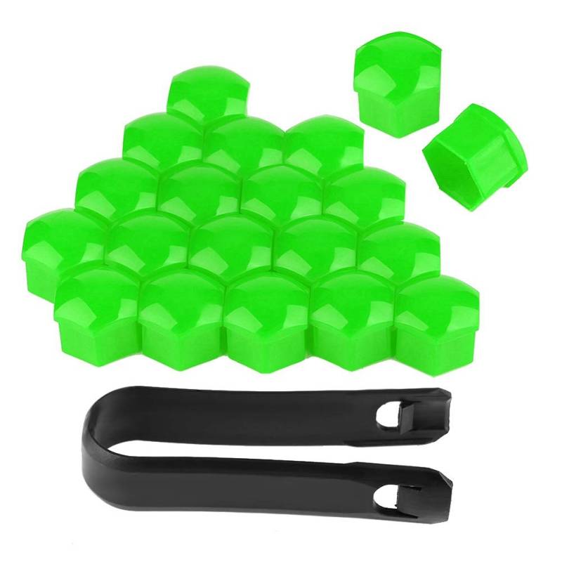 Auto Radmutter Schutz, 20 Stück 19mm Auto Radmutter Kappen Auto Nabe Schraube Abdeckung Bolzen Außenschutz Nylon PA66(Grün) für tappi auto verde,radmutterkappen 19mm,radschraubenkappen 17mm,schr von JIULAN