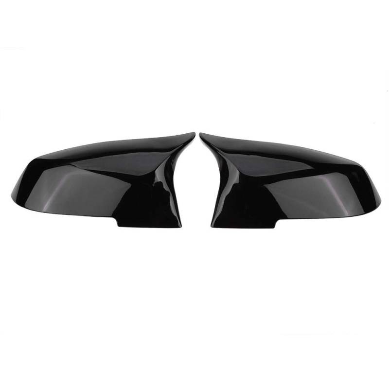 Rückspiegelabdeckung, Yctze 1 Paar ABS-Kunststoff Rückspiegelabdeckung Ersatz für Tuning 220i 328i 420i e82 F20 F21 F22 F30 F32 F33 F36 X1 E84 (hellschwarz) von JIULAN