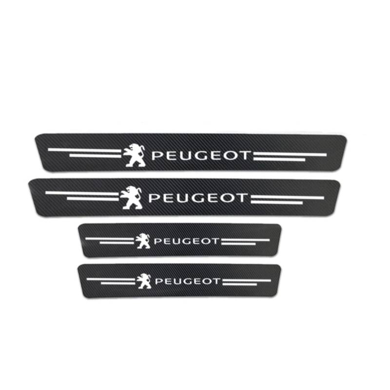 4 Stück Auto Einstiegsleisten Schutz für Peugeot 108 Hatch 2014-,Auto Carbon Fiber Einstiegsleisten Schutz Leisten Türschweller Türschweller Aufkleber,B von JIYIFAN