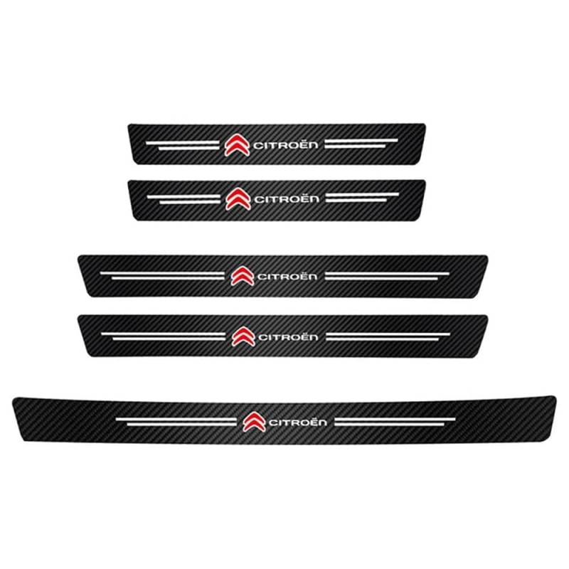 5 Stück Auto Einstiegsleisten Schutz für Citroen C4 II Picasso 2013-2016, Auto Einstiegsleisten Aufkleber Anti Scratch Türschweller Schutz Leisten Auto Zubehör,D von JIYIFAN
