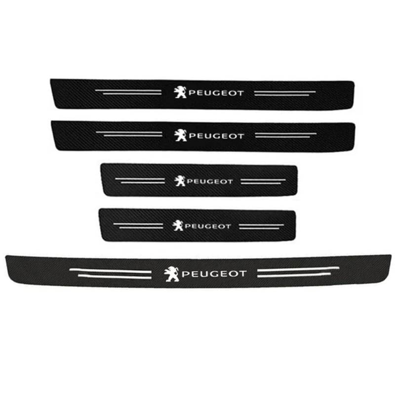 5 Stück Auto Einstiegsleisten Schutz für Peugeot 2008 3008 4008 5008 2010 2011 2012 2013 2014 2015, Auto Einstiegsleisten Aufkleber Anti Scratch Türschweller Schutz Leisten Auto Zubehör,D von JIYIFAN