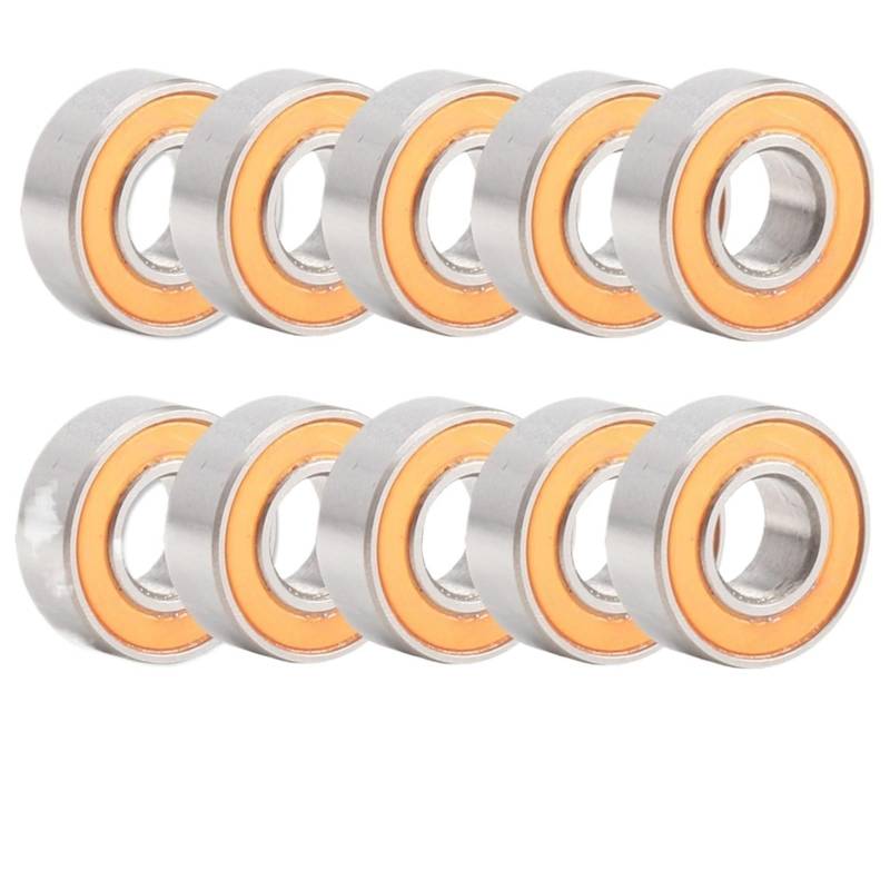 JJCFGRDM MR105RS Lager ABEC-3 (10 STÜCK) 5X10X4 mm Miniatur MR105-2RS Kugellager Orange Versiegelt MR105 2RS von JJCFGRDM