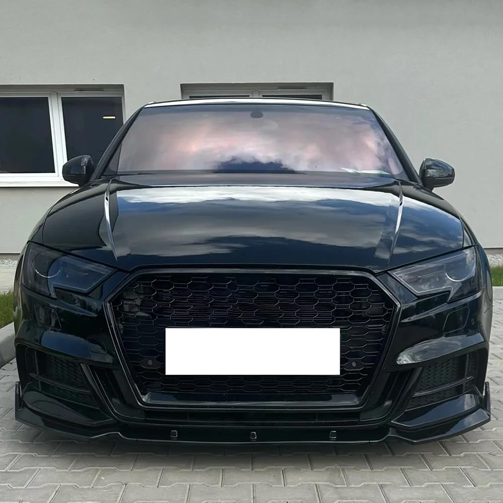 Auto Front Stoßstange Kinn Lippe Spoiler für Audi A3 S3 8V S-Line 2017 2018 2019 2020 Auto Front Splitter Diffusor Exterieur Zubehör Körper Kit,Glossy Black Auto Front Stoßstange Kinn Lippe Spoiler für Audi A3 S3 8V S-Line 2017 2018 2019 2020 Auto Front Splitter Diffusor Exterieur Zubehör Körper Kit,Glossy Black von JJKZZ