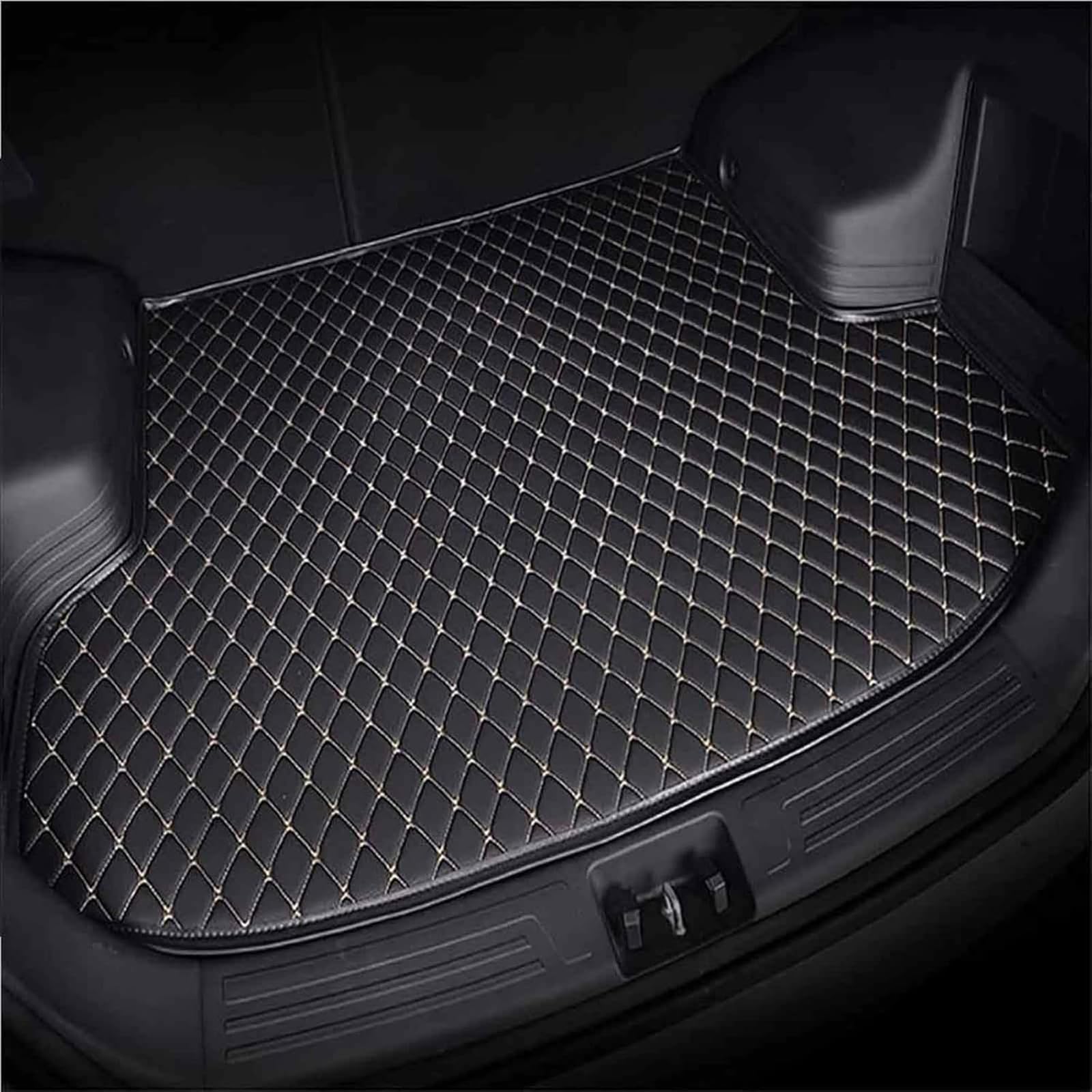 Premium Auto Kofferraummatte FüR Toyota C-HR II 2023 2024, Custom Leder Kofferraumwanne Kofferraum Cargo Teppich Wasserdicht Schutzmatte ZubehöR, Black Beige Premium Auto Kofferraummatte FüR Toyota C-HR II 2023 2024, Custom Leder Kofferraumwanne Kofferraum Cargo Teppich Wasserdicht Schutzmatte ZubehöR, Black Beige von JJNIENUS