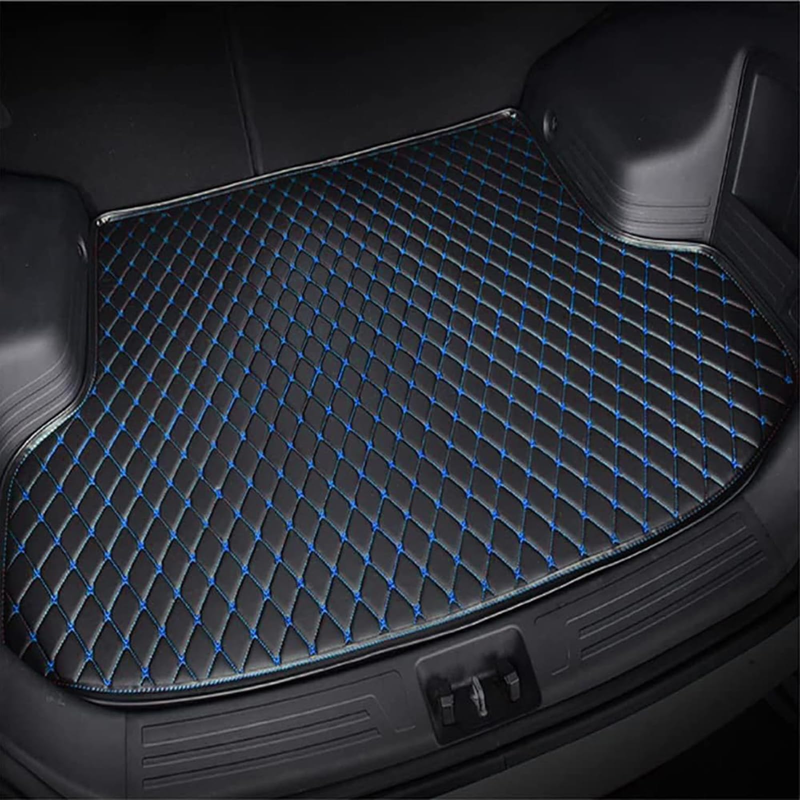 Premium Auto Kofferraummatte FüR Toyota C-HR II 2023 2024, Custom Leder Kofferraumwanne Kofferraum Cargo Teppich Wasserdicht Schutzmatte ZubehöR, Black Blue Premium Auto Kofferraummatte FüR Toyota C-HR II 2023 2024, Custom Leder Kofferraumwanne Kofferraum Cargo Teppich Wasserdicht Schutzmatte ZubehöR, Black Blue von JJNIENUS