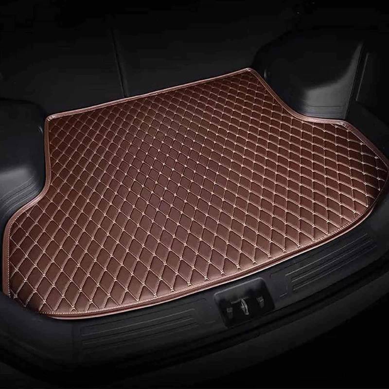 Premium Auto Kofferraummatte FüR Toyota C-HR II 2023 2024, Custom Leder Kofferraumwanne Kofferraum Cargo Teppich Wasserdicht Schutzmatte ZubehöR, Brown von JJNIENUS