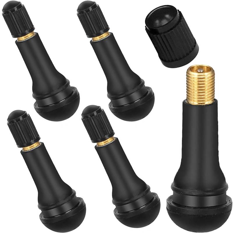 5 Stück Gummiventile,TR413 Gummi Ventile,Reifenventil Schwarz,Autoventil,Felgenventile Reifen,Felgen Ventile,Gummiventil Reifen,Felgenventile,Snap-In Gummiventile Ventile,für Meist Auto, Motorräder(Sc von JJPJL