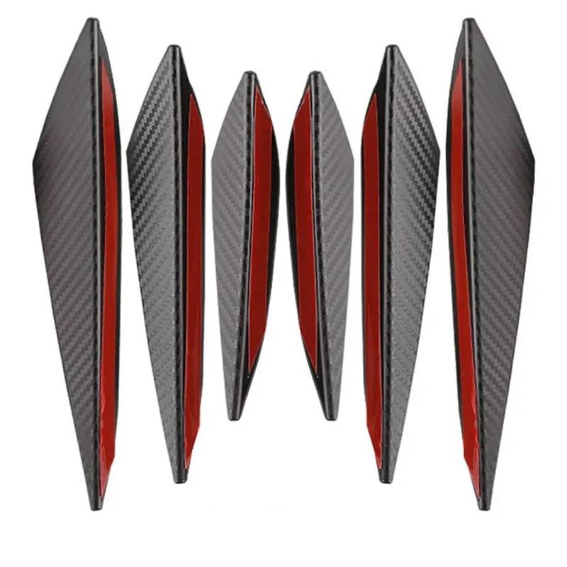 JJRFVBGT Auto Kofferraumspoiler 6 Teile/Satz Universal Front Stoßstange Lip Diffusor Splitter Flossen Körper Spoiler Auto Tuning Canards Wertigkeit Kinn Auto Dekoration von JJRFVBGT