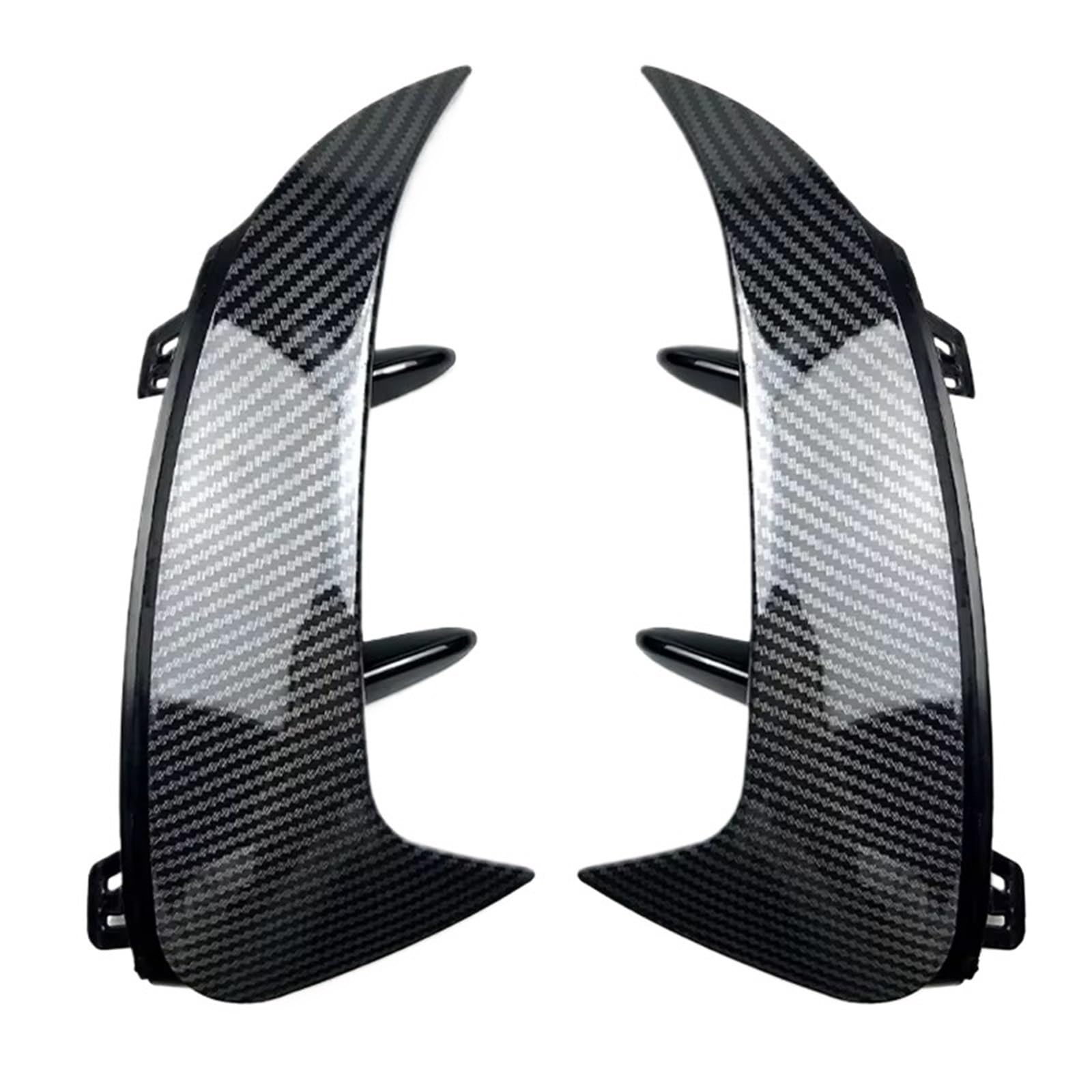 JJRFVBGT Auto Kofferraumspoiler Kompatibel Mit Benz Für W177 A45 A35 A180 A200 A220 Für AMG Auto Heckstoßstange Spoiler Seite Canard Air Vent Cover Styling Dekoration(Carbon Fiber Black) von JJRFVBGT