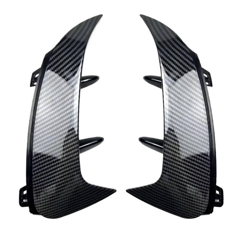 JJRFVBGT Auto Kofferraumspoiler Kompatibel Mit Benz Für W177 A45 A35 A180 A200 A220 Für AMG Auto Heckstoßstange Spoiler Seite Canard Air Vent Cover Styling Dekoration(Carbon Fiber Black) von JJRFVBGT