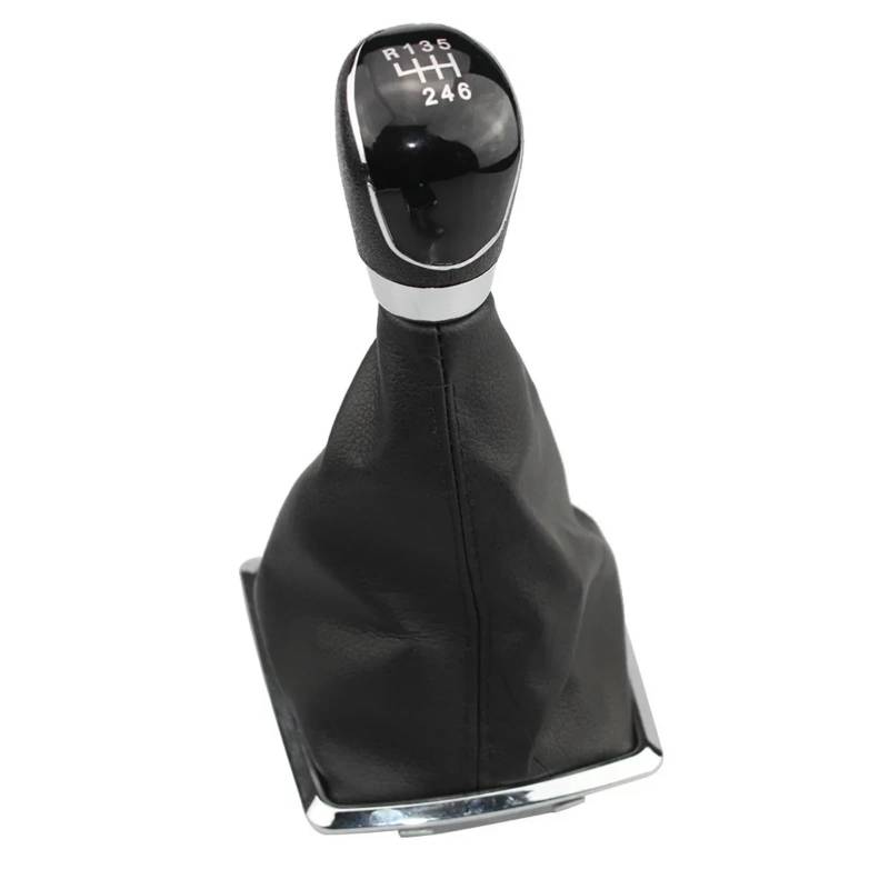 JJRFVBGT Auto Schaltknauf Hebel Kompatibel Mit Ford Für Focus 2 MK2 2005 2006 2007 2008 5 6 Gang Schaltknauf Hebel Handball Auto-Innenteile Zubehör(Black,6 Speed) von JJRFVBGT