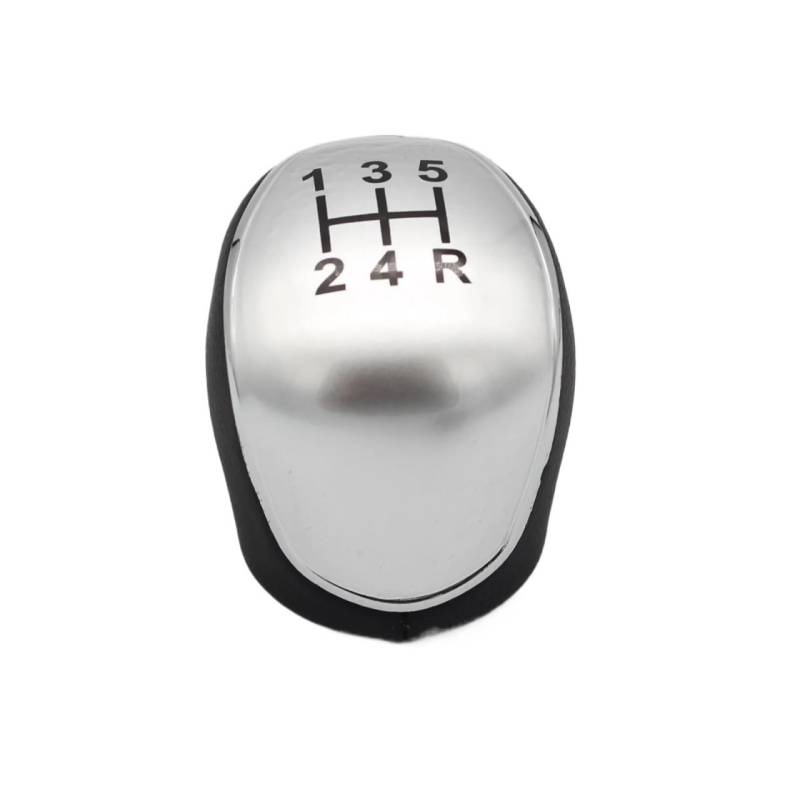 JJRFVBGT Auto Schaltknauf Hebel Kompatibel Mit Ford Für Kuga 2008–2021 Für Transit Für Connect 2013–2021 5 6-Gang-Schaltknauf Schalthebelarm Kopfball-Autozubehör(Silver,5 Speed) von JJRFVBGT