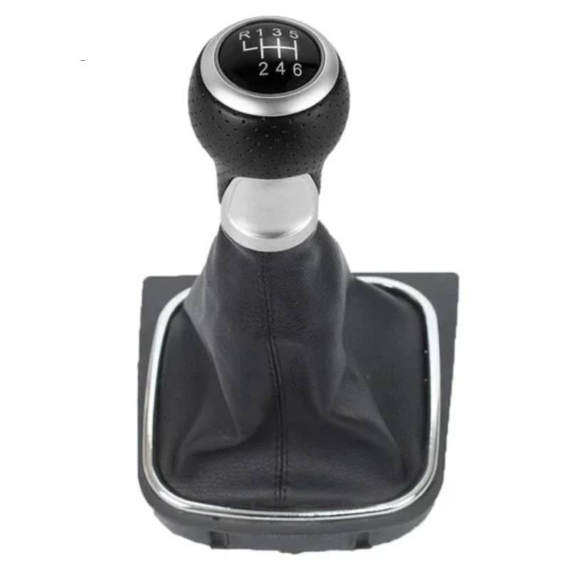 JJRFVBGT Auto Schaltknauf Hebel Kompatibel Mit VW Für Golf 5 Für J&etta MK5 2004 2005 2006 2007 2008 2009 5 6-Gang-Schaltknauf Auto-Handbuch-Handball(Black,6 Speed) von JJRFVBGT