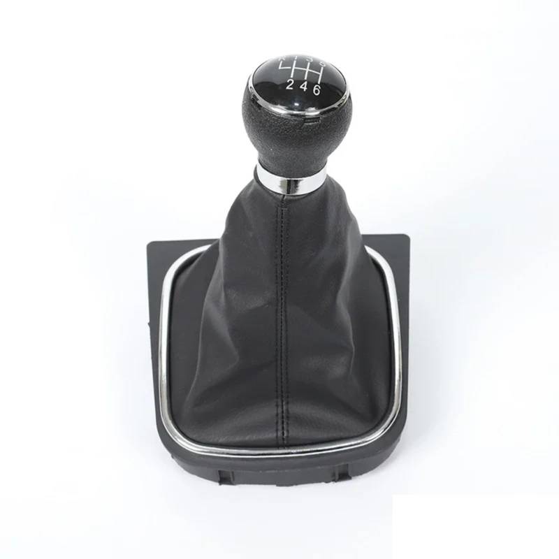 JJRFVBGT Auto Schaltknauf Hebel Kompatibel Mit VW Für Rabbit Für Golf 5 Für J&etta MK5 2004 2005 2006 2007 2008 2009 2010 5 6 Speed ​​Stick Schaltknauf Autozubehör(Black,6 Speed) von JJRFVBGT