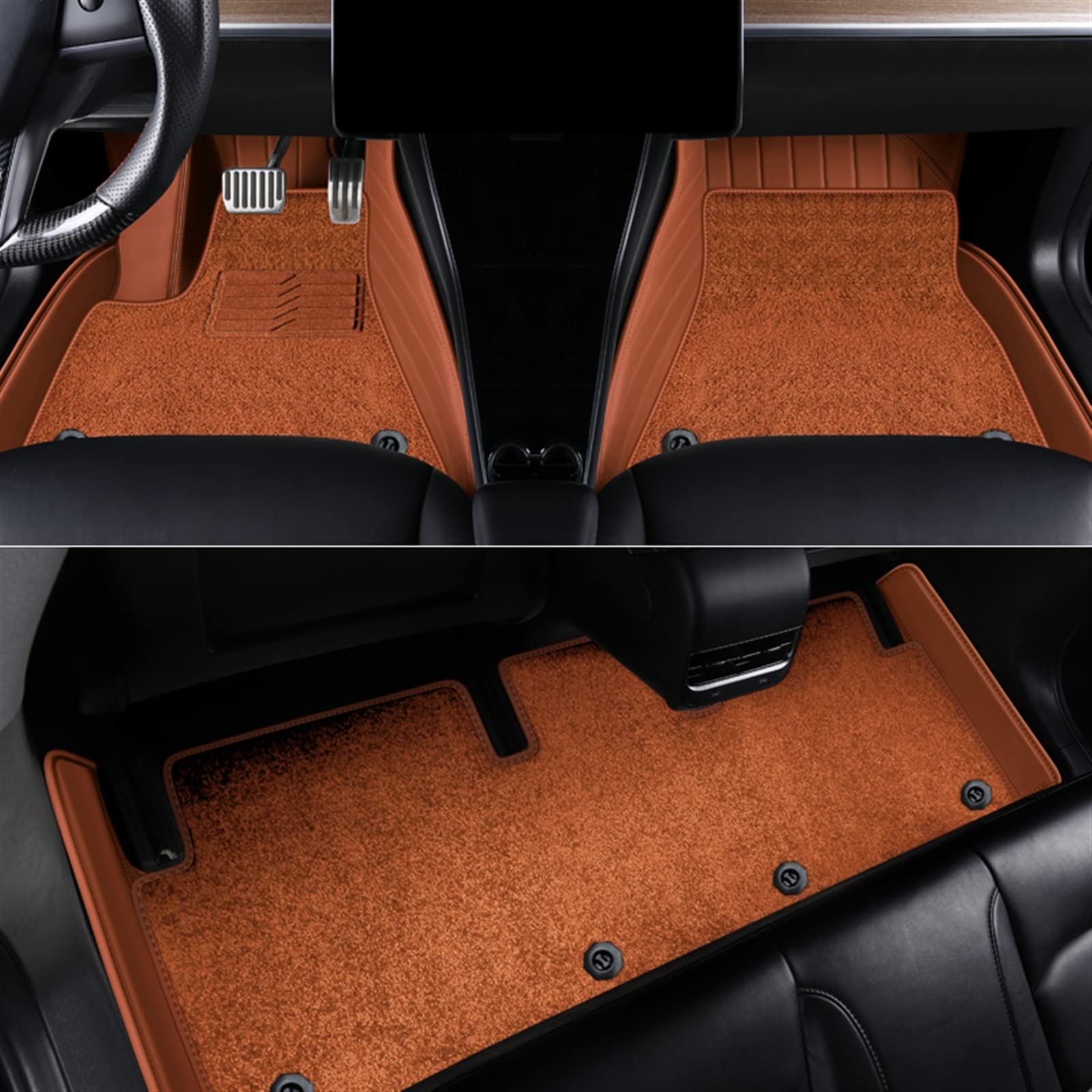 JJRFVBGT Autoinnenteile Autositzbezug Full Wrap Kissen Bodenmatte Auto Custom Sitzschutzmatten Kompatibel Mit Tesla Für Model 3 2020 2021 2022(2) von JJRFVBGT