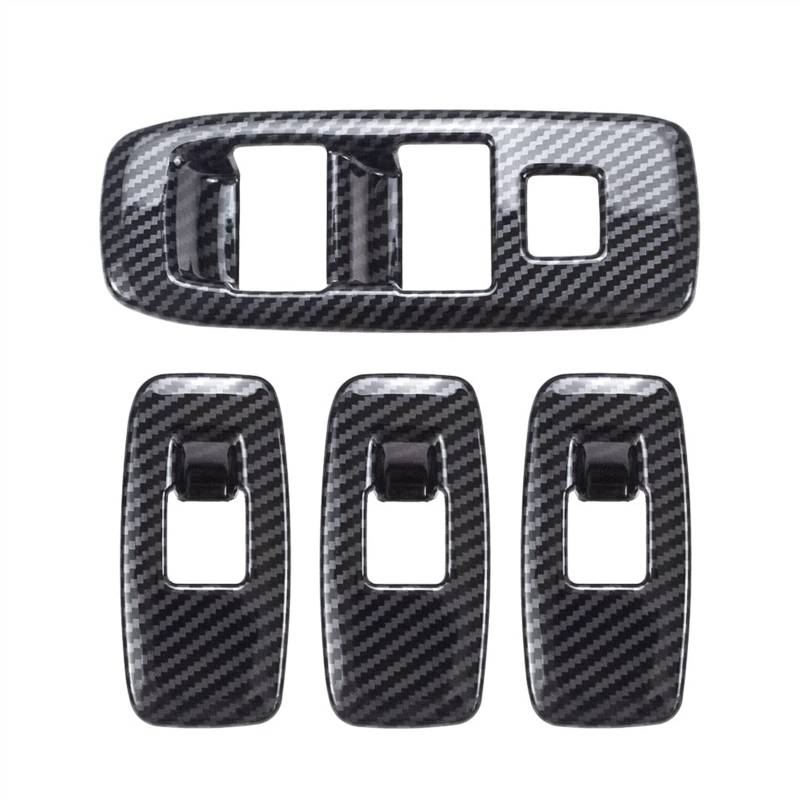 JJRFVBGT Autoinnenteile Kompatibel Mit Ford Für Everest Für Ranger T6 T7 T8 2015 UP 4-teilige Fensterheber-Schalterleisten-Abdeckung In Kohlefaserfarbe von JJRFVBGT