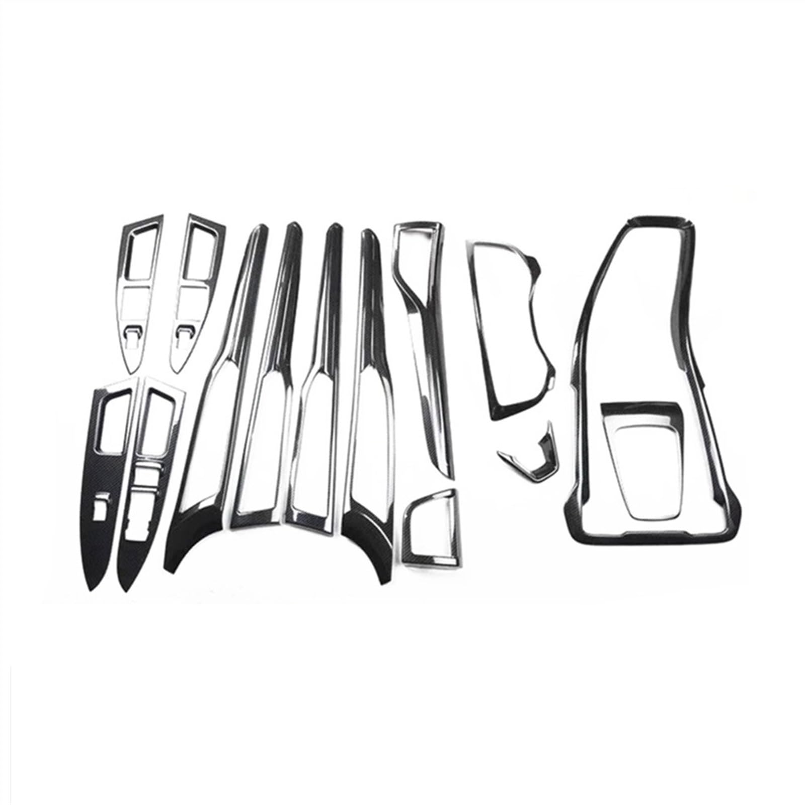 JJRFVBGT Autoinnenteile Kompatibel Mit Ford Für Mondeo Für Fusion 2013–2016, Autozubehör, Lenkrad, Mittelkonsole, Steckdose, Getriebekopf, Fenster-Bedienfeld-Aufkleber(Carbon Pattern) von JJRFVBGT