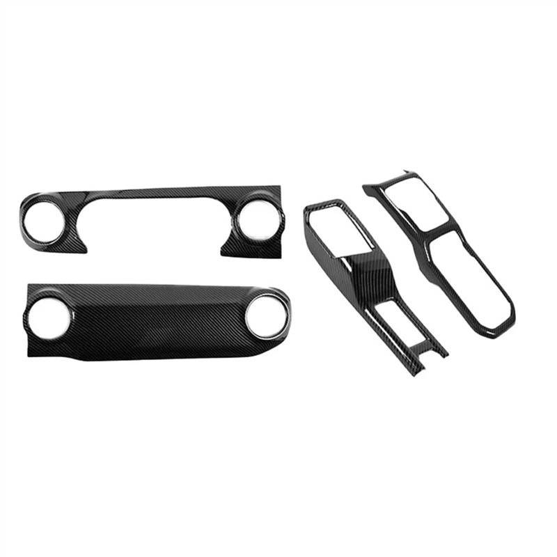 JJRFVBGT Autoinnenteile Kompatibel Mit Jeep Für Wrangler JL 2018 2019 2020 2021 2022 2023 Auto Zentrale Steuerung Dashboard-Panel 4WD Schaltbecherhalter-Dekorationsabdeckung(2) von JJRFVBGT