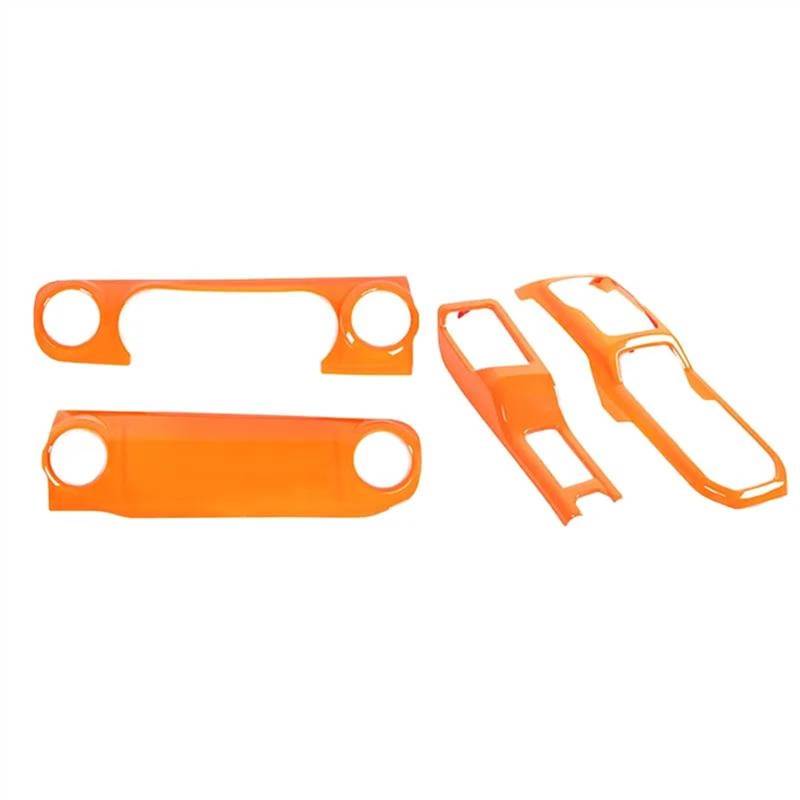 JJRFVBGT Autoinnenteile Kompatibel Mit Jeep Für Wrangler JL 2018 2019 2020 2021 2022 2023 Auto Zentrale Steuerung Dashboard-Panel 4WD Schaltbecherhalter-Dekorationsabdeckung(6) von JJRFVBGT