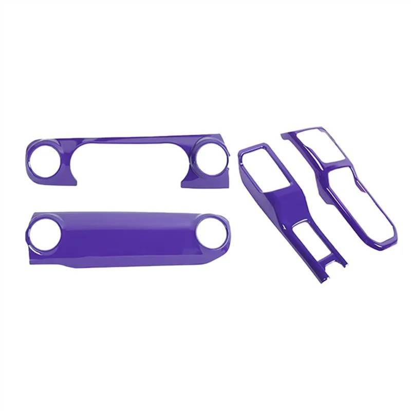 JJRFVBGT Autoinnenteile Kompatibel Mit Jeep Für Wrangler JL 2018 2019 2020 2021 2022 2023 Auto Zentrale Steuerung Dashboard-Panel 4WD Schaltbecherhalter-Dekorationsabdeckung(8) von JJRFVBGT