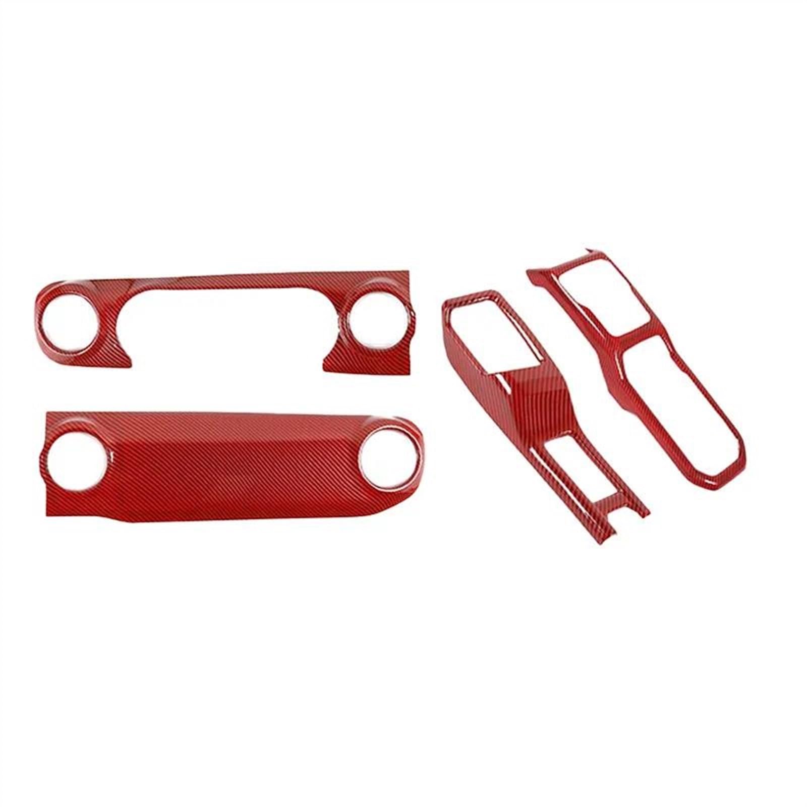 JJRFVBGT Autoinnenteile Kompatibel Mit Jeep Für Wrangler JL 2018 2019 2020 2021 2022 2023 Auto Zentrale Steuerung Dashboard-Panel 4WD Schaltbecherhalter-Dekorationsabdeckung(9) von JJRFVBGT