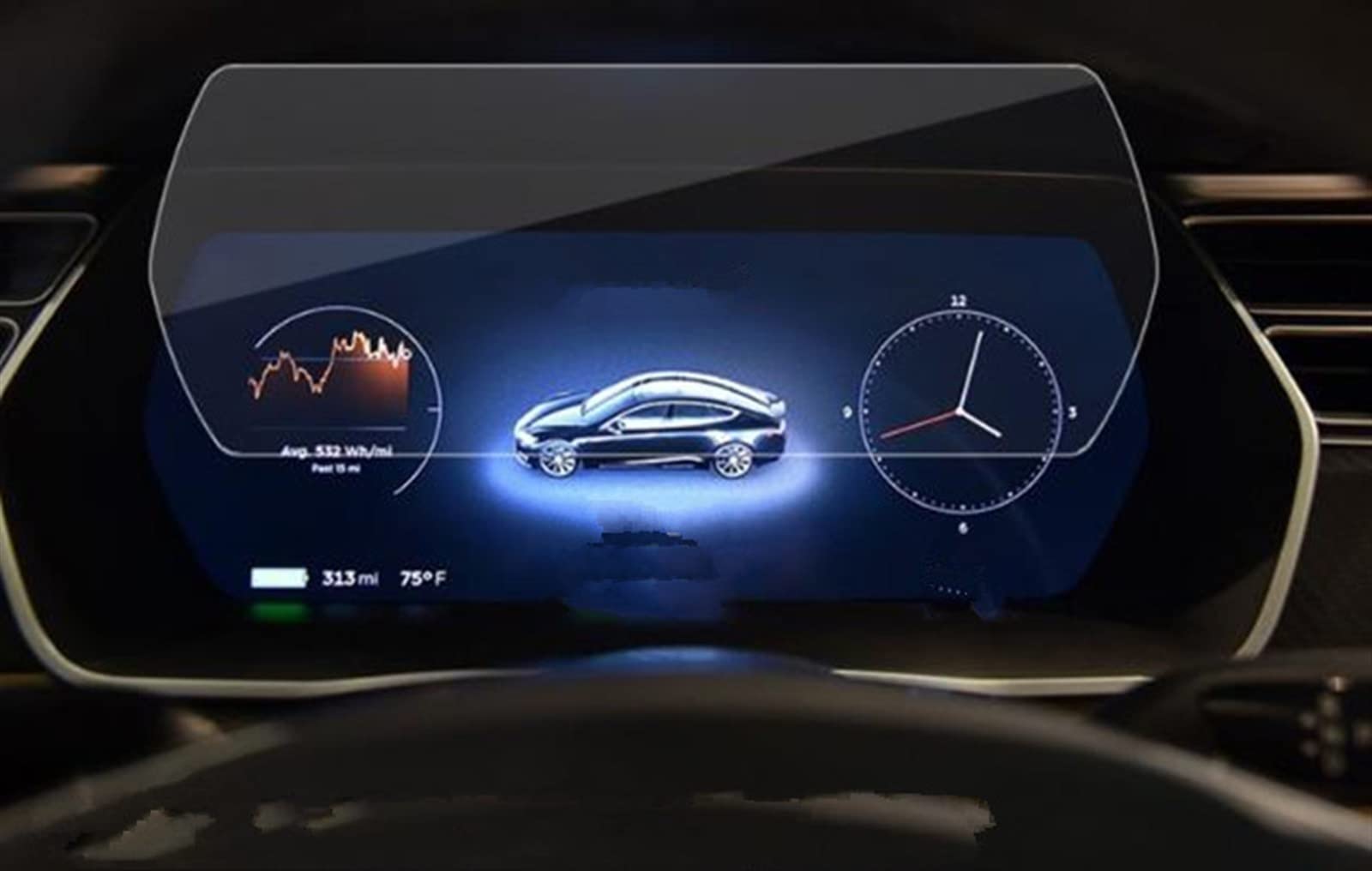 JJRFVBGT Autoinnenteile Kompatibel Mit Tesla Für Model S Zentralsteuerung Navigation Touchscreen GPS Displayschutzfolie 17 Zoll Armaturenbrett Schutzfolie(Meter) von JJRFVBGT