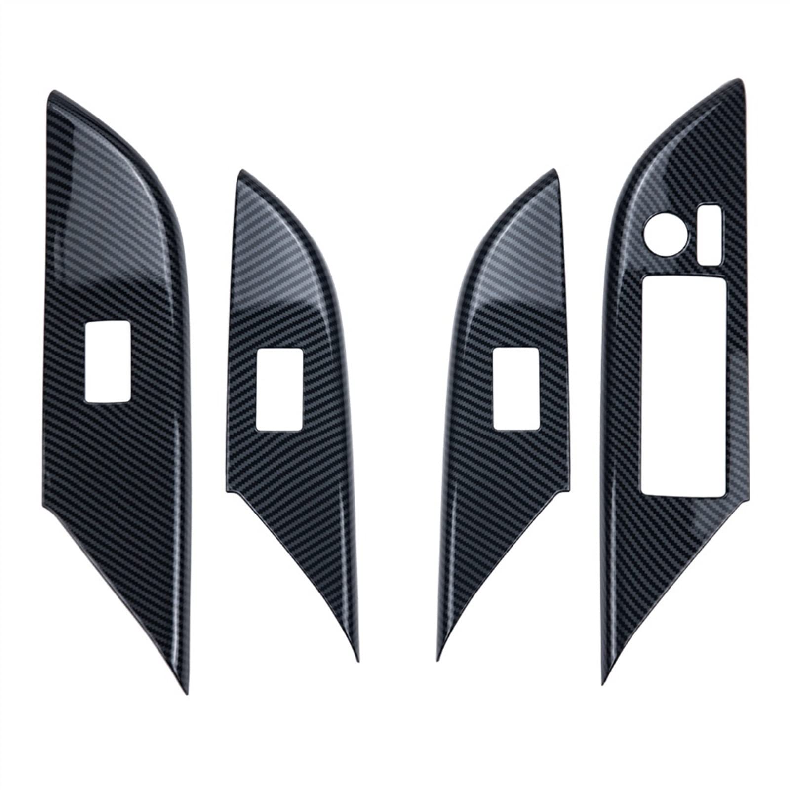 JJRFVBGT Autoinnenteile Kompatibel Mit Toyota for Fortuner for Hilux Revo for Conquest 2015 UP 4pcs LHD RHD Window Lift Trim Switch Button Panel Interior(Carbon - Right Drive) von JJRFVBGT
