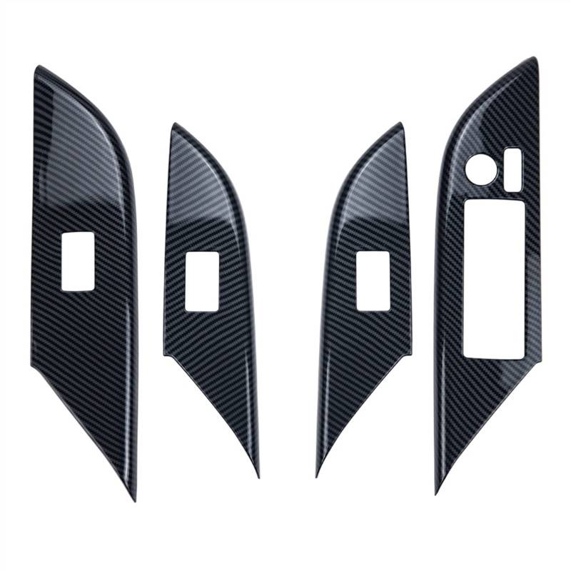 JJRFVBGT Autoinnenteile Kompatibel Mit Toyota for Fortuner for Hilux Revo for Conquest 2015 UP 4pcs LHD RHD Window Lift Trim Switch Button Panel Interior(Carbon - Right Drive) von JJRFVBGT