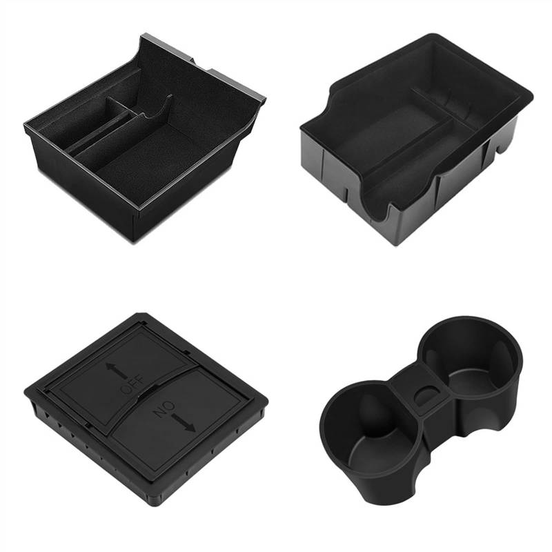JJRFVBGT Autoinnenteile Mittelkonsole Organizer Armlehne Versteckte Aufbewahrungsbox Innenaschenbecher Kompatibel Mit Tesla Für Model Y 2021 2022(2) von JJRFVBGT