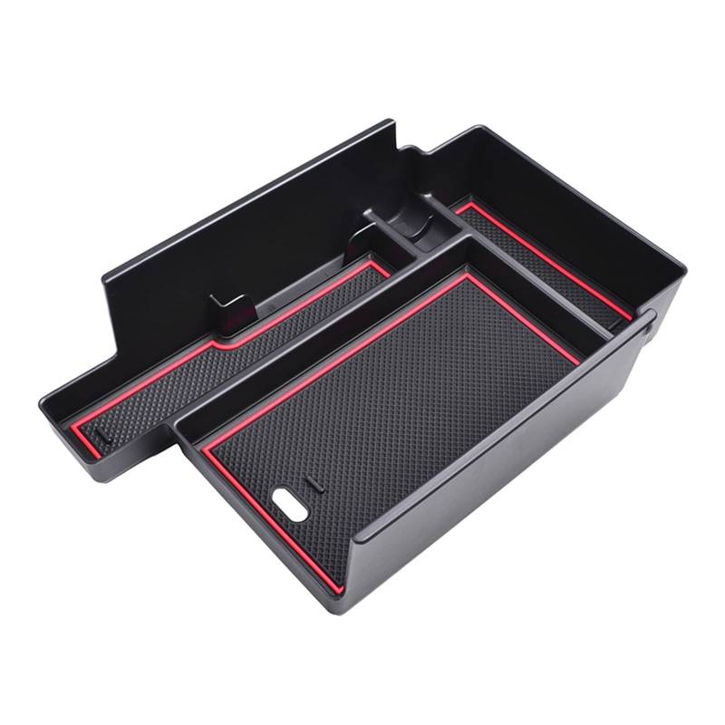 JJRFVBGT Kompatibel Mit Nissan Für Pathfinder 2022 2023 Auto Armlehne Mittelkonsole Organizer Tablett Kompatibles Zubehör Aufbewahrungsbox Auto Zentrale Steuerung Tray(Red) von JJRFVBGT