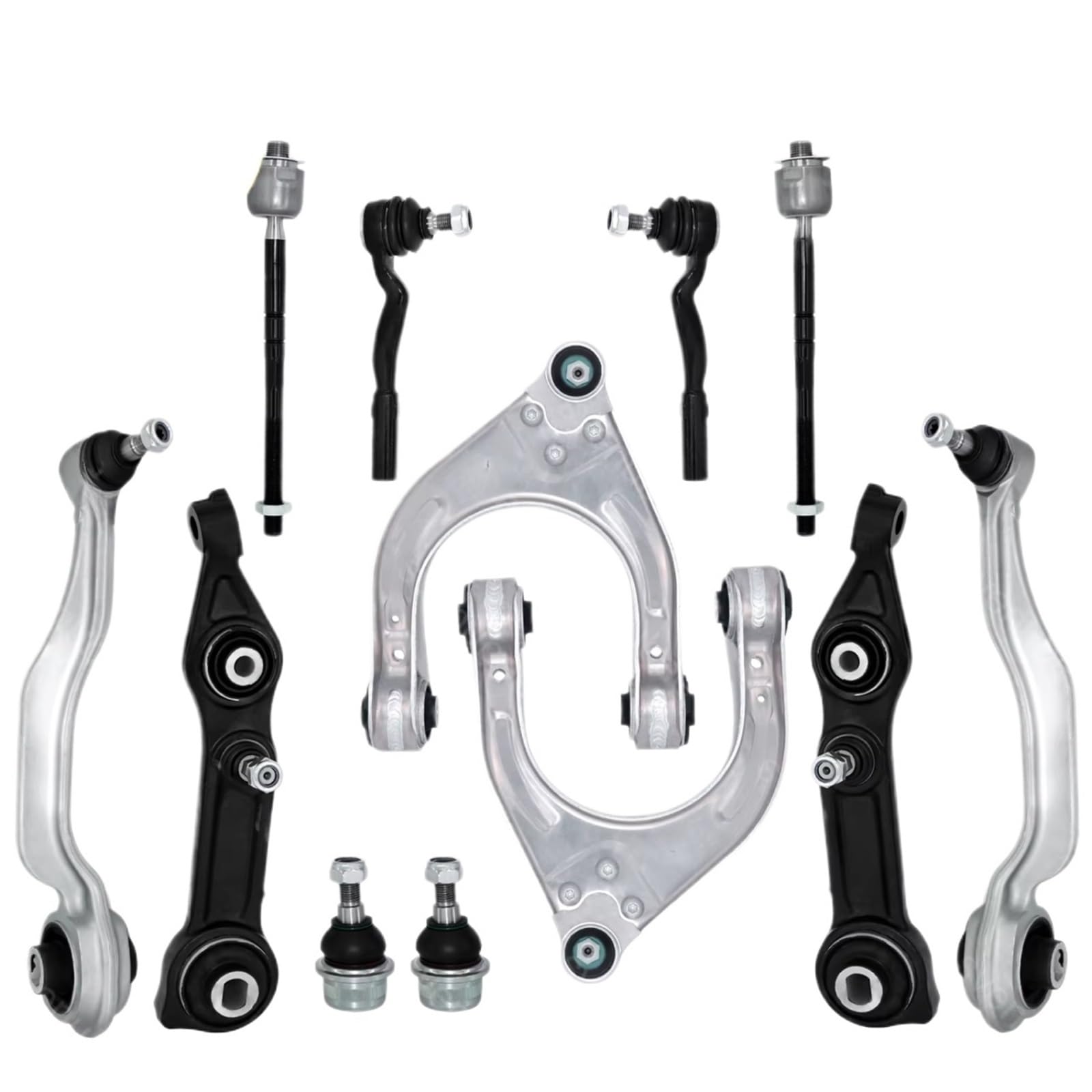 JJRFVBGT Querlenker Vorderachse Kompatibel Mit Benz Für W211 E500 E320 CLS500 2003 2004 2005 2006 2007 2008 2009 Vorderer Oberer Unterer Querlenker Spurstangen Aufhängungsarme Kit von JJRFVBGT