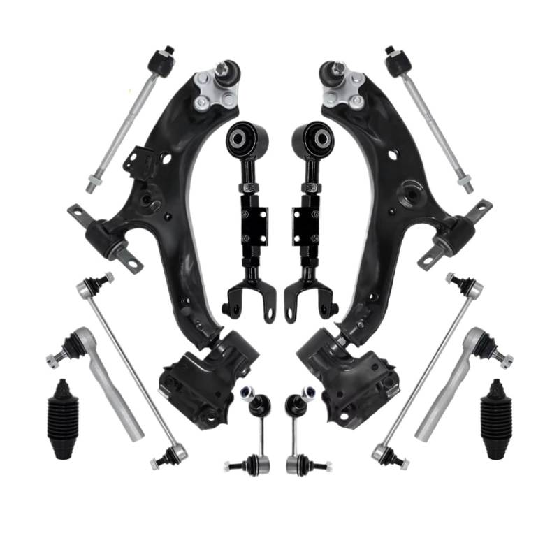 JJRFVBGT Querlenker Vorderachse Kompatibel Mit CR-V 2012 2013 2014 2015 2016, Vorderer Unterer Oberer Arm, Spurstangenmanschetten, Querlenker, Aufhängungsstabilisator, Stabilisator-Verbindungssatz von JJRFVBGT