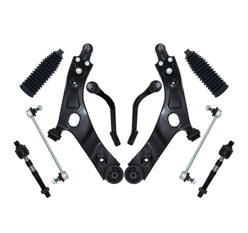 JJRFVBGT Querlenker Vorderachse Kompatibel Mit Hyundai Für Tucson 2010 2011 2012 2013, Vorderer Unterer Querlenker Mit Kugelgelenken, Spurstangenmanschetten, Stabilisator, Pendelstange, CMS901211 von JJRFVBGT