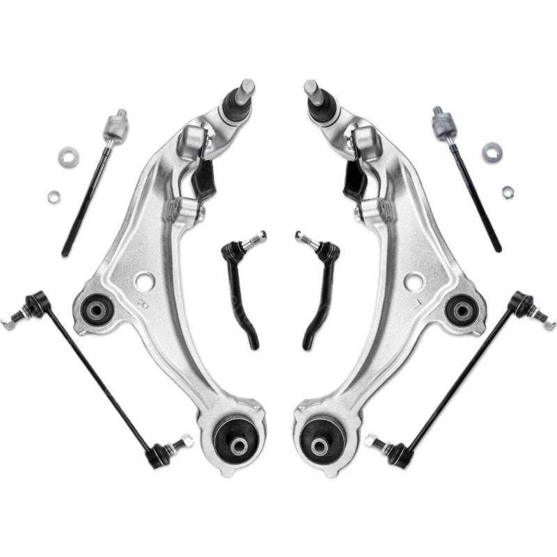 JJRFVBGT Querlenker Vorderachse Kompatibel Mit Nissan Für Altima 2007 2008 2009 2010 2011 2012 2013, Vorderer Unterer Querlenker, Stabilisator, Spurstange, Aufhängungssatz K620195 von JJRFVBGT
