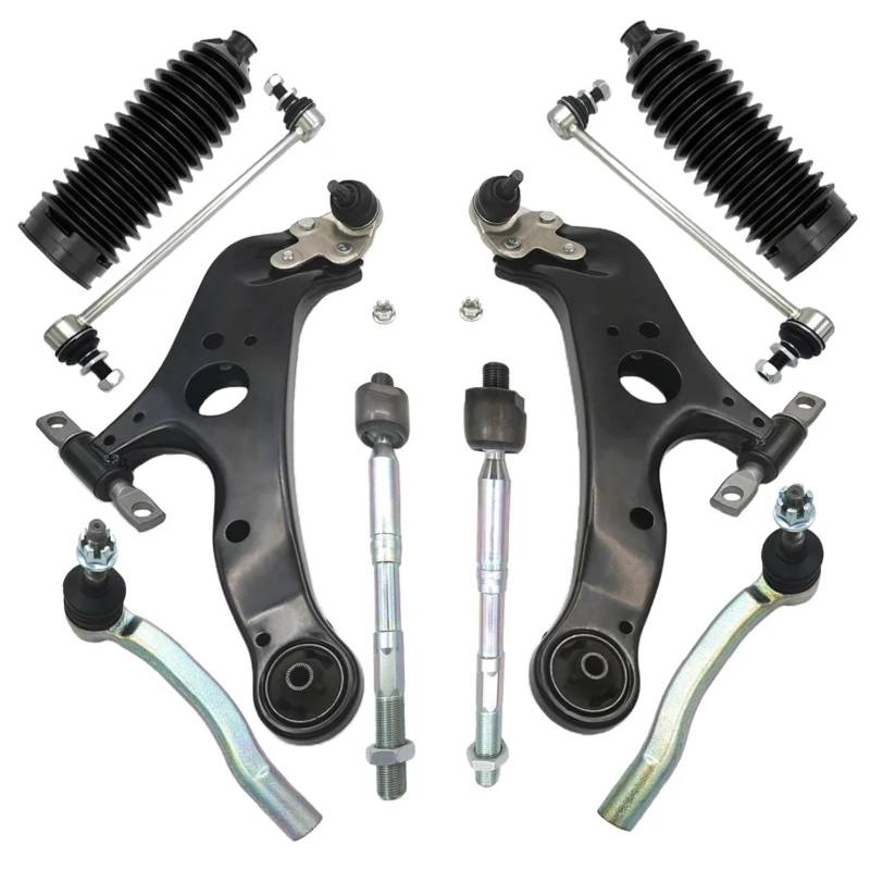 JJRFVBGT Querlenker Vorderachse Kompatibel Mit Toyota Für Sienna 2011 2012 2013 2014 2015 2016 2017 2018 Querlenker Mit Kugelgelenk Stabilisator Aufhängungsverbindung Spurstangenmanschetten von JJRFVBGT