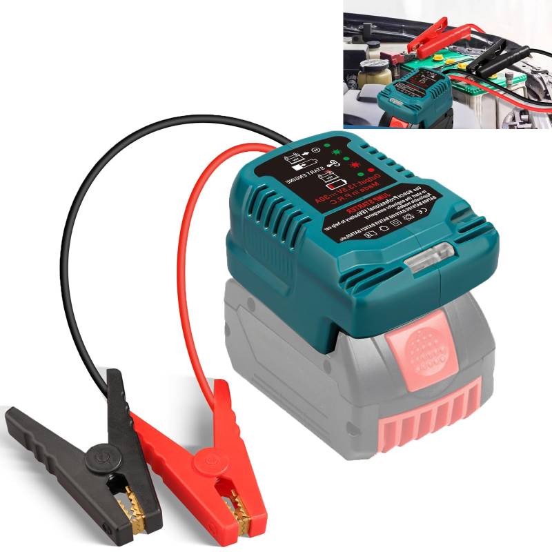 Auto Starthilfe Adapter für Bosch Professional 18V System GBA Batterie, Notfall Starthilfe für Auto, tragbarer 12V Batterie Fahrzeug Booster Adapter(Batterie Nicht im Lieferumfang enthalten) von JJXNDO