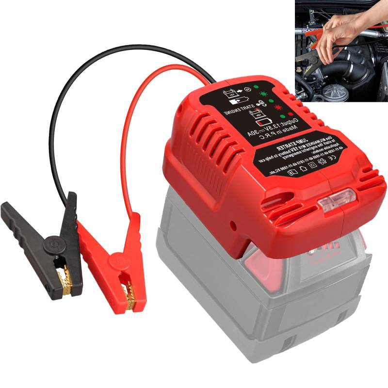 Auto Starthilfe Notfall Starter Adapter für Milwaukee 18V M18 Lithium-Ionen Akku betriebenes Auto Starthilfegerät (Akku Nicht im Lieferumfang enthalten) von JJXNDO