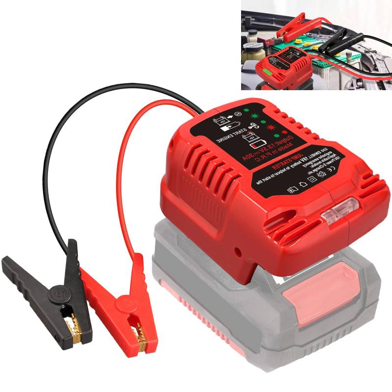 Auto Starthilfe Nothilfe Starter Adapter für Einhell 18V PXC Lithium-Ionen Akku betriebene Auto Starthilfe Booster Adapter(Batterie Nicht im Lieferumfang enthalten) von JJXNDO
