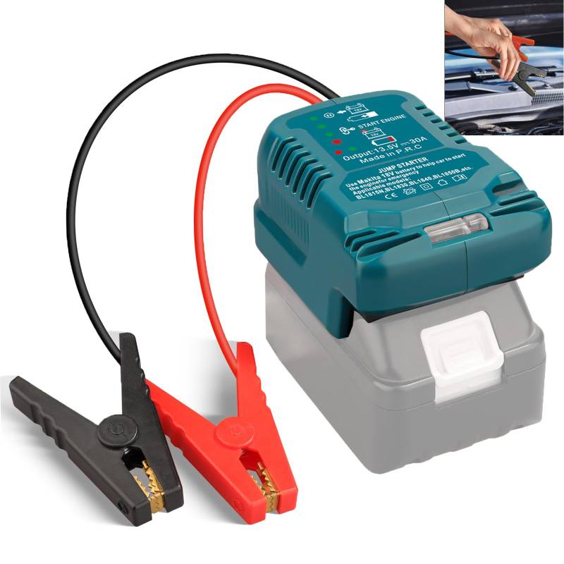 Auto Starthilfe Nothilfe Starter Adapter für Makita 18V Lithium-Ionen Akku betriebene Auto Starthilfe Booster Adapter (Batterie Nicht im Lieferumfang enthalten) von JJXNDO