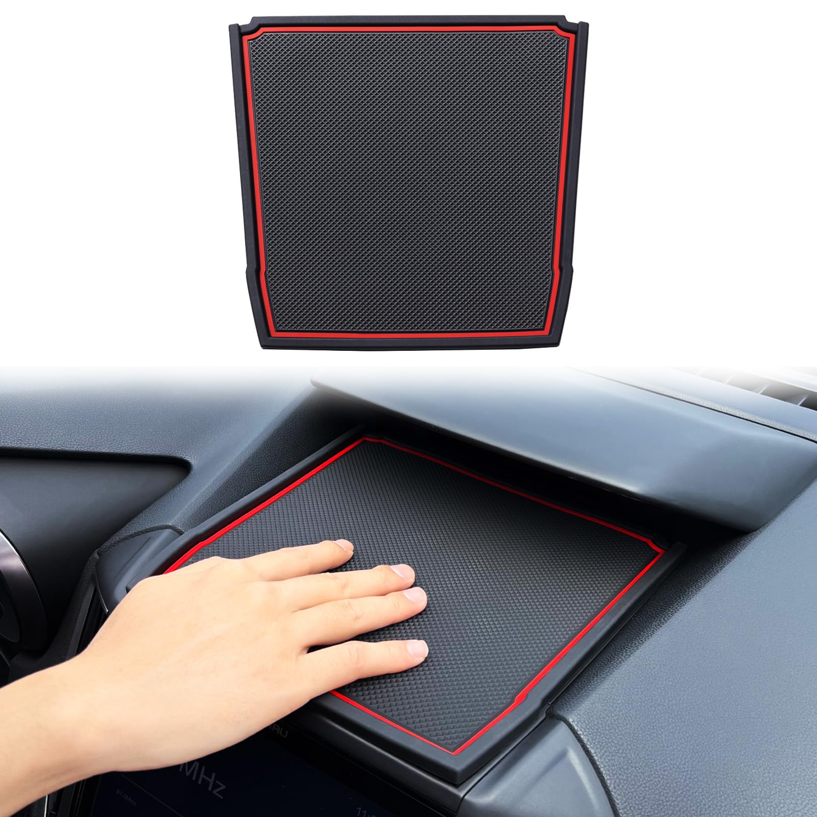 JKCOVER Armaturenbrett-Matten kompatibel mit Subaru Crosstrek/Impreza 2018-2022 2023 und Subaru Forester 2019-2022 Zubehör Mittelkonsole Liner Matten Einsätze Gummimatten (rot) von JKCOVER