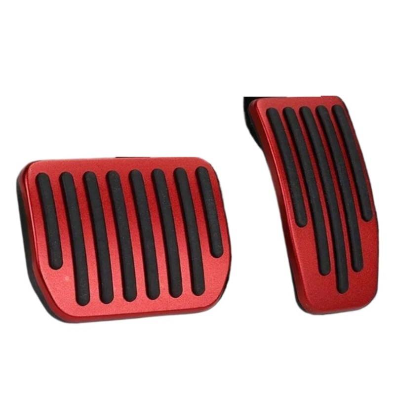 Fußablage Platte 2 stücke Fit Für Tesla Modell Y 2021-2023 Modell 3 Highland 2024 Aluminium Legierung Bremse Accelerator Fuß Pedal Abdeckung Pedale Kappen(Red Color) von JKELPV